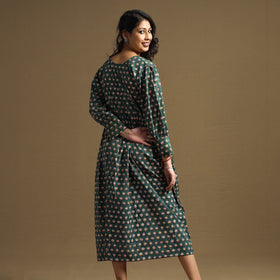 Buy Sanganeri Block Printed Cotton Flared Dress Online at iTokri.com