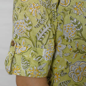  Sanganeri Block Printed Cotton Long Straight Kurta 