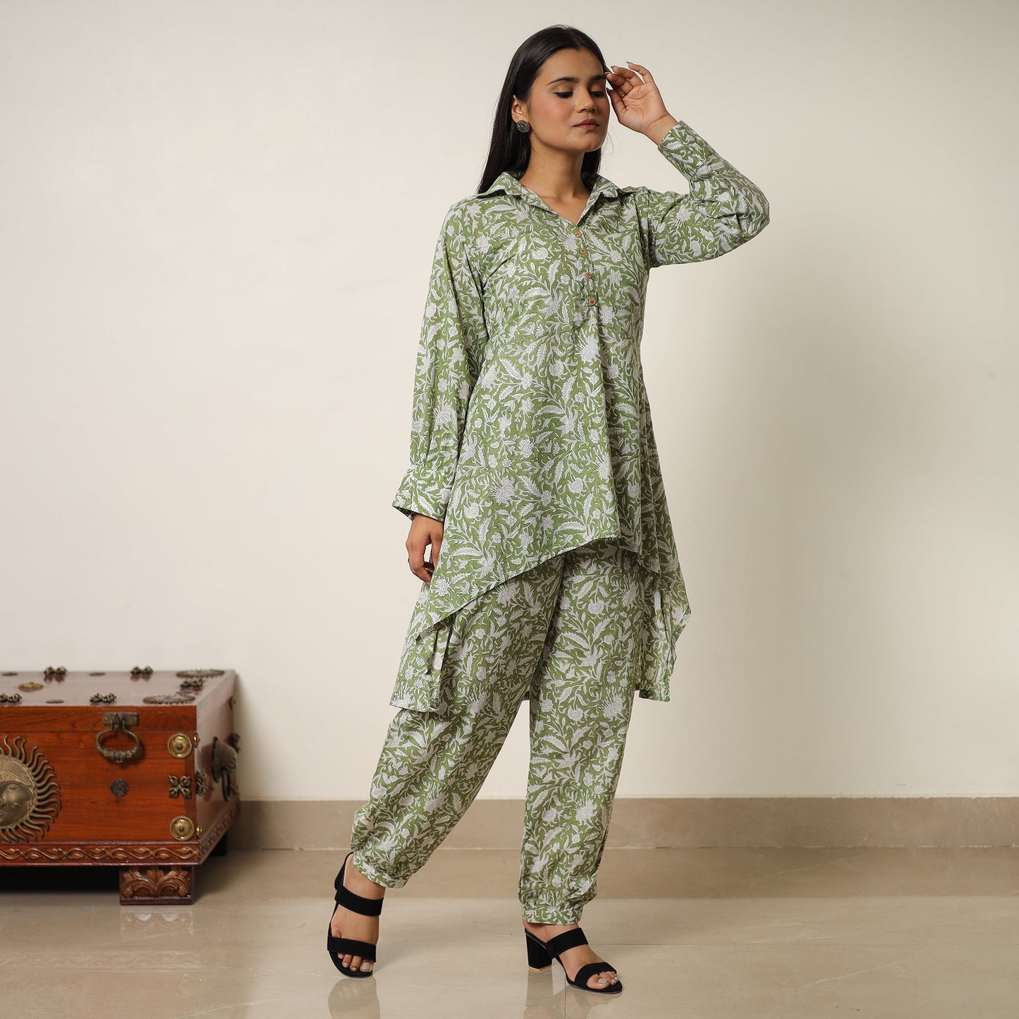  Sanganeri Block Printed Cotton Co-Ord Set 03 Online at iTokri.com