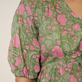 Green - sanganeri block printed cotton co-ord set 27