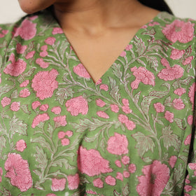 Green - sanganeri block printed cotton co-ord set 27