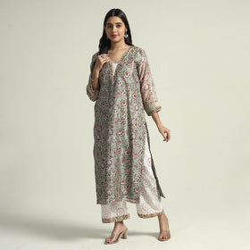 Sanganeri Kurta with Palazzo & Dupatta Set
