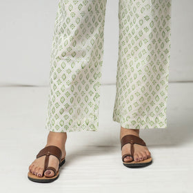 Green - sanganeri printing cotton kurta with palazzo &