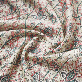  Green Sanganeri Block Print Chanderi Silk Fabric 