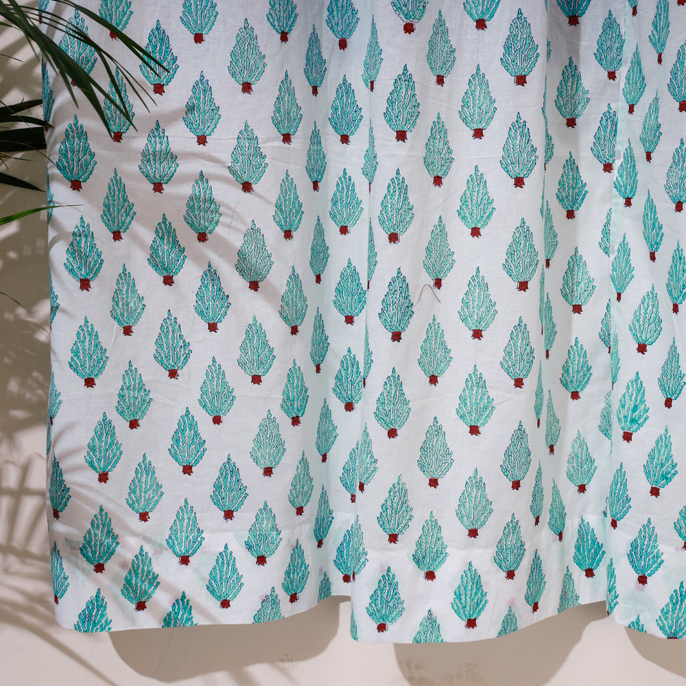  Sanganeri Block Print Pure Cotton Door Curtain Online at iTokri.com