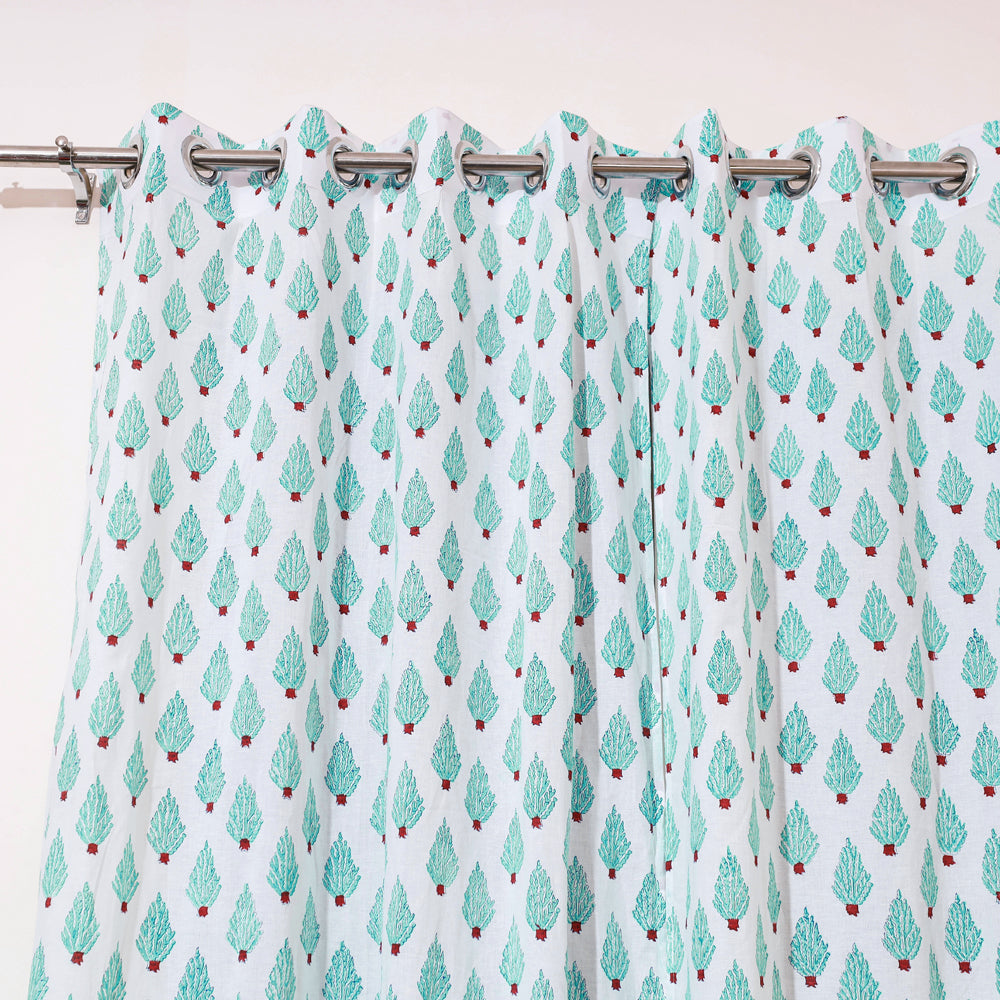  Sanganeri Block Print Pure Cotton Door Curtain Online at iTokri.com