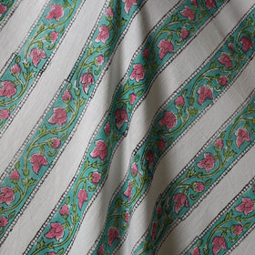 Green - sanganeri cotton fabric 04 - handcrafted
