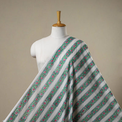 Green - sanganeri cotton fabric 04 - handcrafted