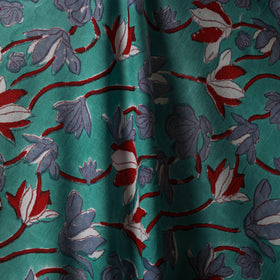 Green - sanganeri cotton fabric 06 - handcrafted