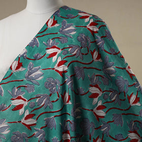 Green - sanganeri cotton fabric 06 - handcrafted