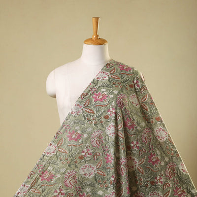 Green - sanganeri cotton fabric 06 - handcrafted