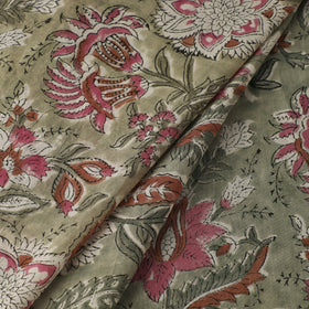 Green - sanganeri cotton fabric 06 - handcrafted