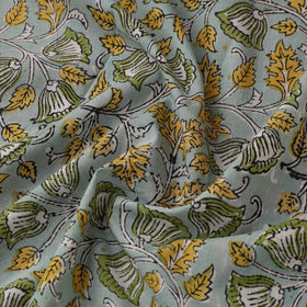 Green Sanganeri Block Print Cotton Fabric