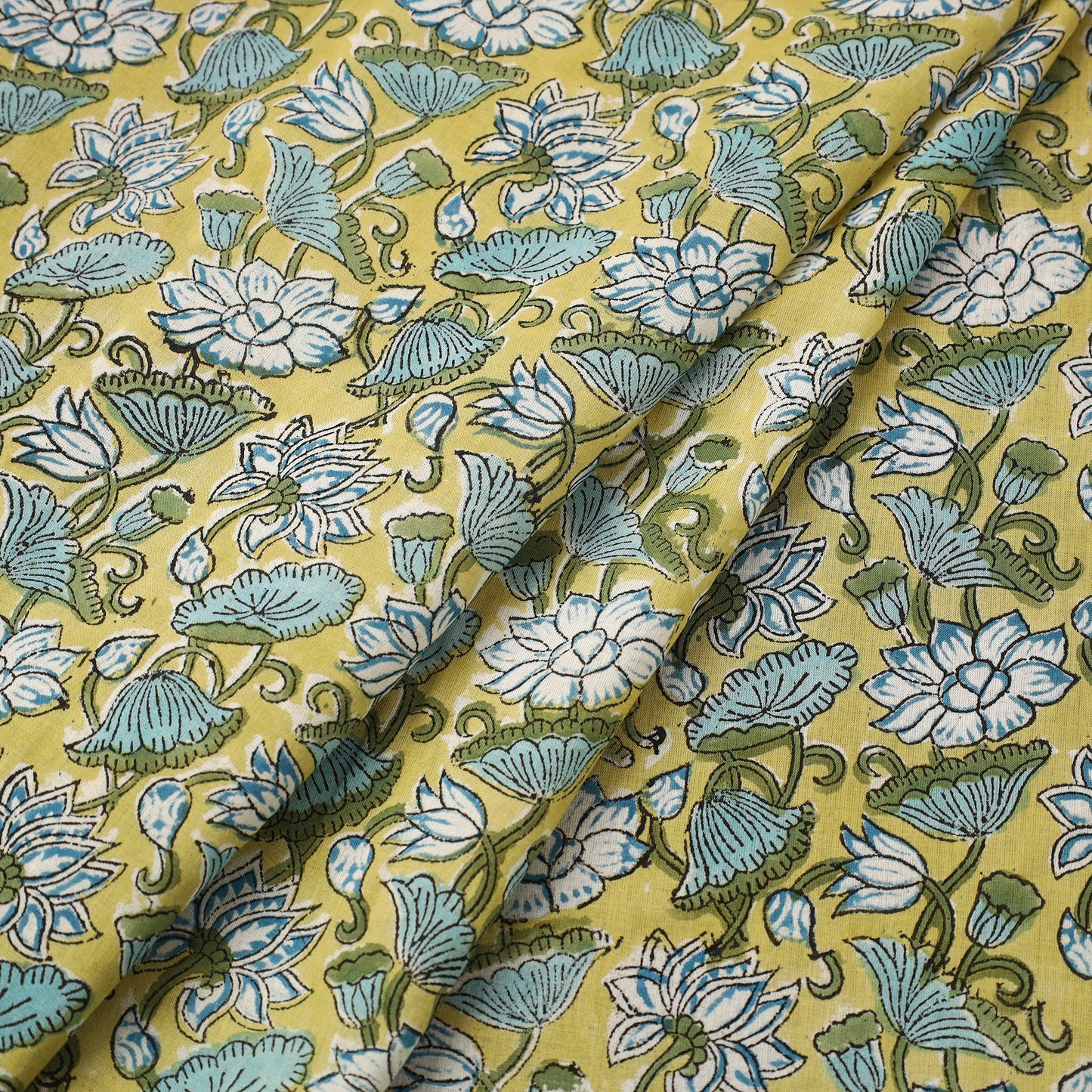  Multicolor Sanganeri Block Print Cotton Fabric