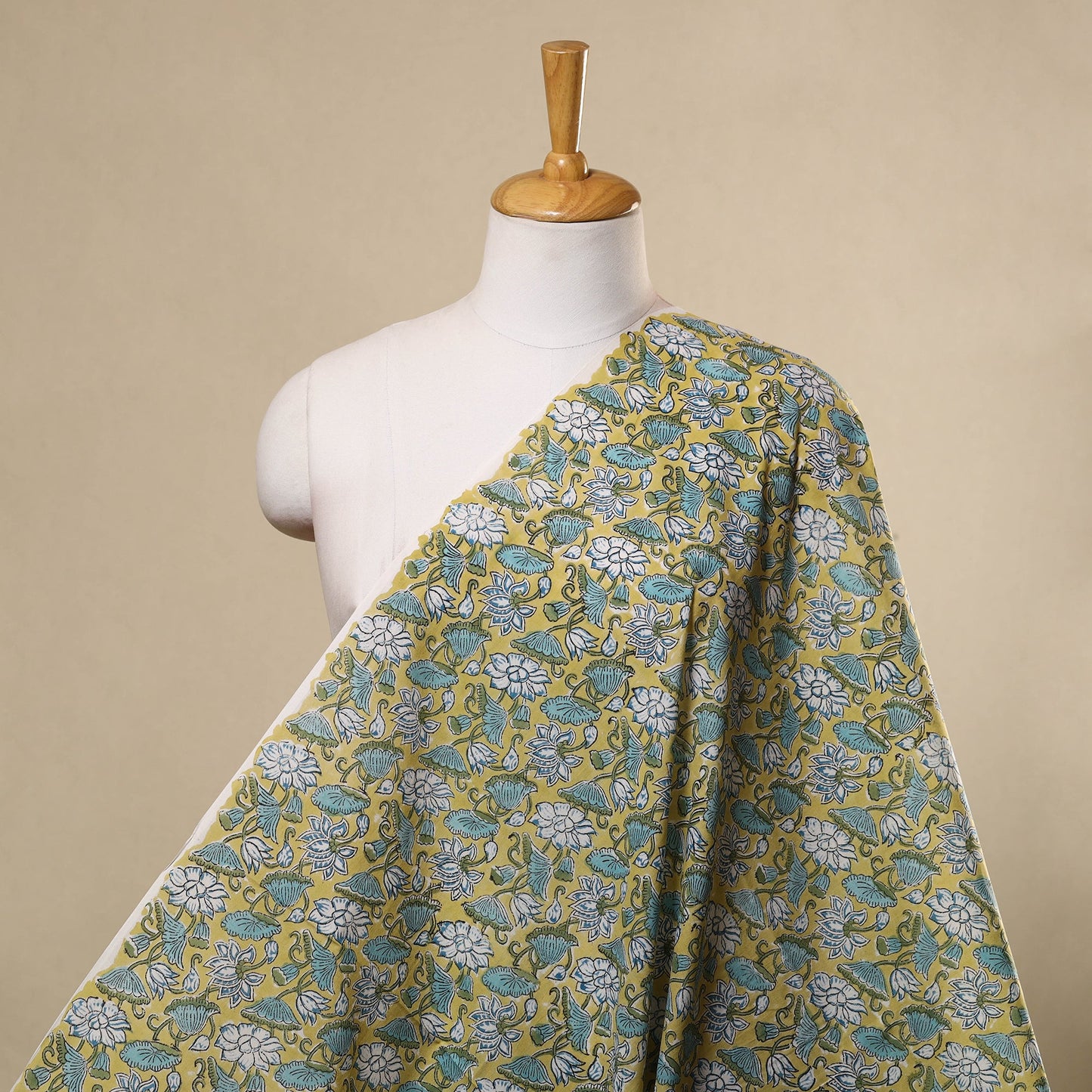  Multicolor Sanganeri Block Print Cotton Fabric