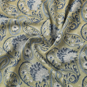  Green Sanganeri Block Print Cotton Fabric