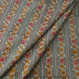 Green Sanganeri Block Print Cotton Fabric