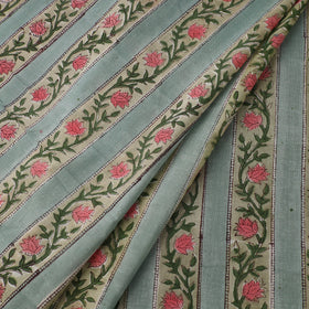 Green Sanganeri Block Print Cotton Fabric