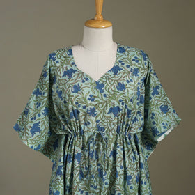 Green - sanganeri cotton kaftan (medium) 21 - handcrafted