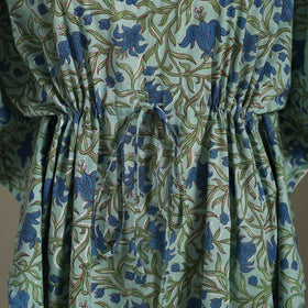 Green - sanganeri cotton kaftan (medium) 21 - handcrafted