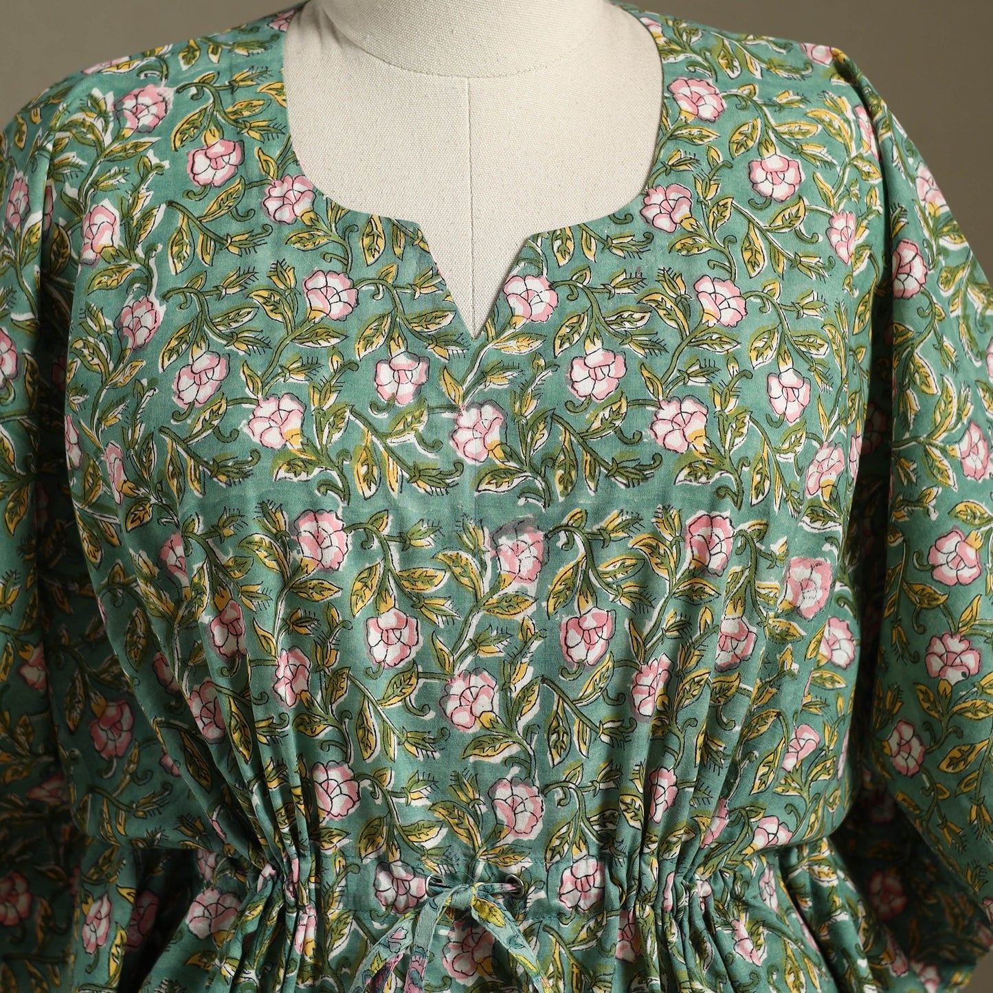 Sanganeri Block Print Cotton Kaftan (Short)