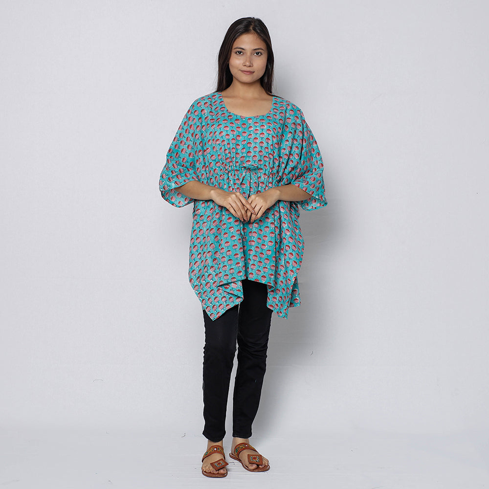 Sanganeri Block Print Cotton Kaftan (Short)