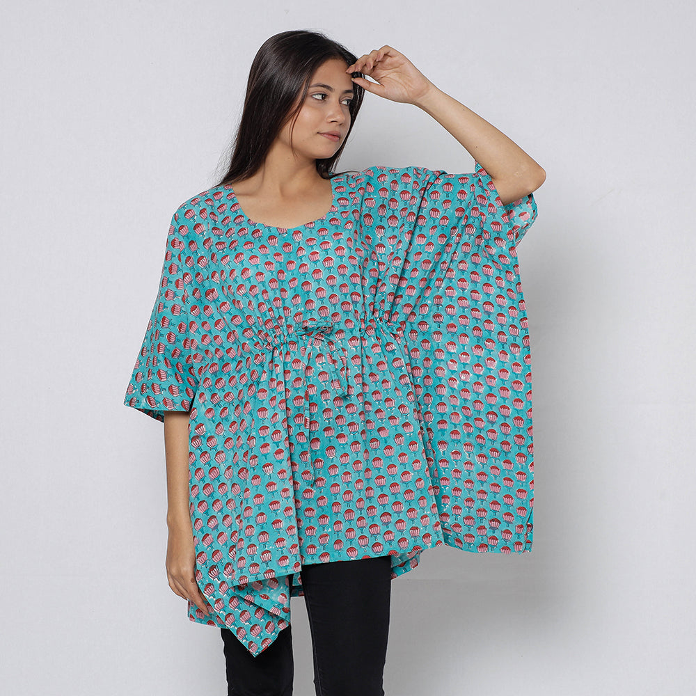 Sanganeri Block Print Cotton Kaftan (Short)