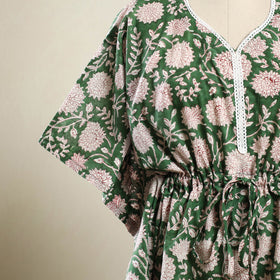 Green - sanganeri cotton kaftan (short) 58 - handcrafted