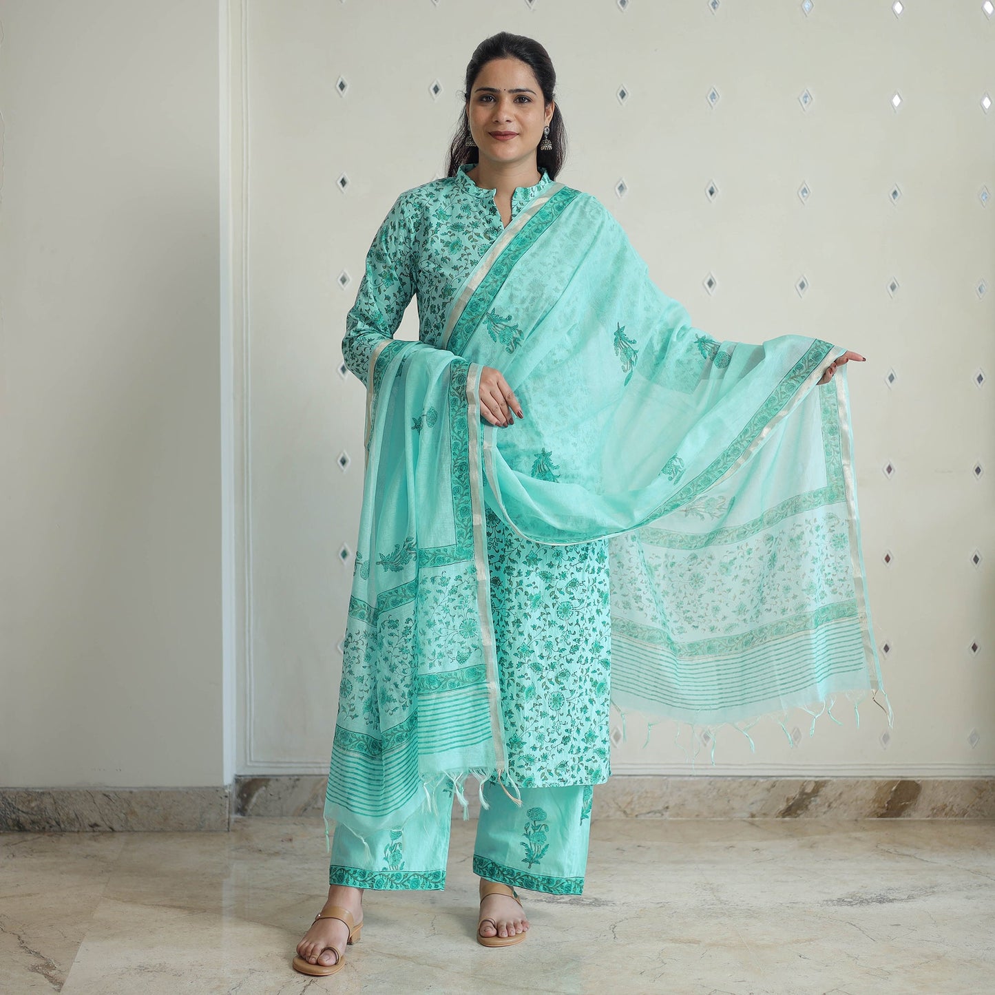 Buy Sanganeri Block Print Suit Set Shop Now Online in India