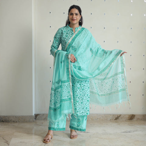 Buy Sanganeri Block Print Suit Set Shop Now Online in India