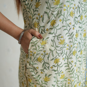 Green - sanganeri cotton kurta suit set 07 - handcrafted