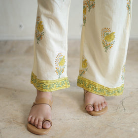 Green - sanganeri cotton kurta suit set 07 - handcrafted