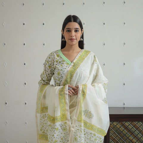 Green Sanganeri Block Print Suit Set Shop Now Online in India