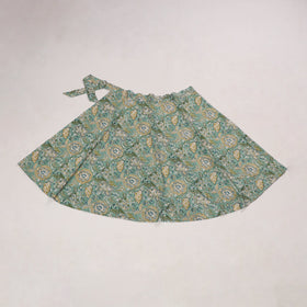 Green - sanganeri cotton wrap around skirt 11 - handcrafted