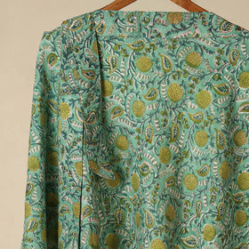 Green - sanganeri cotton wrap around skirt 13 - handcrafted