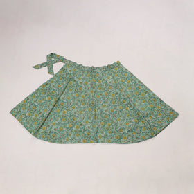 Green - sanganeri cotton wrap around skirt 13 - handcrafted