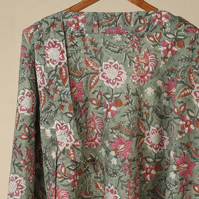 Green - sanganeri cotton wrap around skirt 19 - handcrafted