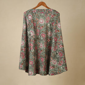 Green - sanganeri cotton wrap around skirt 19 - handcrafted