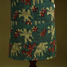 Green - sanganeri hand block print apron with pocket 02