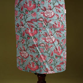 Green - sanganeri hand block print apron with pocket 15
