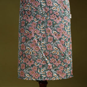 Green - sanganeri hand block print apron with pocket 16