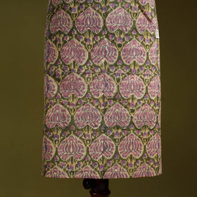 Green - sanganeri hand block print apron with pocket 21