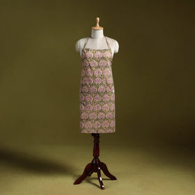 Green - sanganeri hand block print apron with pocket 21
