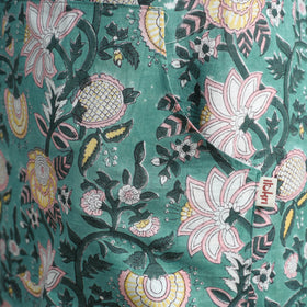Green - sanganeri hand block print apron with pocket 27