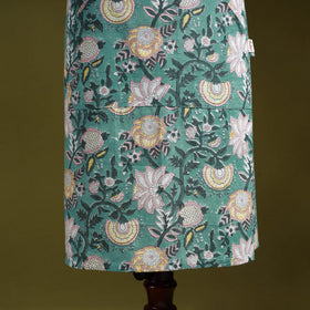 Green - sanganeri hand block print apron with pocket 27
