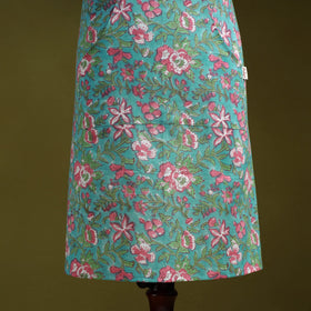Green - sanganeri hand block print apron with pocket 37