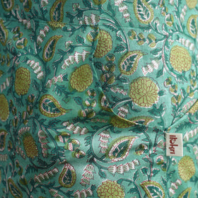 Green - sanganeri hand block print apron with pocket 42