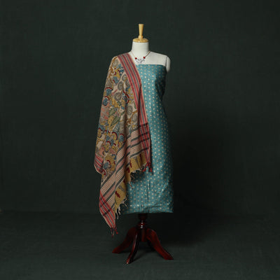 Sanganeri hand block print chanderi silk 2pc unstitched