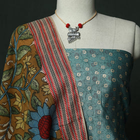 Sanganeri hand block print chanderi silk 2pc unstitched