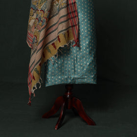 Sanganeri hand block print chanderi silk 2pc unstitched